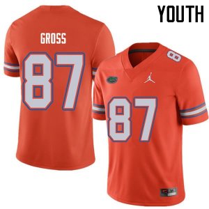 Youth Florida Gators #87 Dennis Gross NCAA Jordan Brand Orange Authentic Stitched College Football Jersey MDZ5262SN